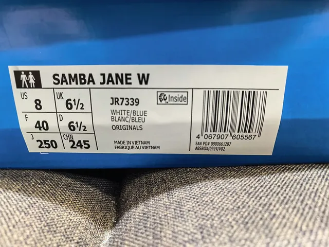 Adidas Samba Beige Blue Sans lacets panneau latéral à trois rayures chaussures Mary Jane 2
