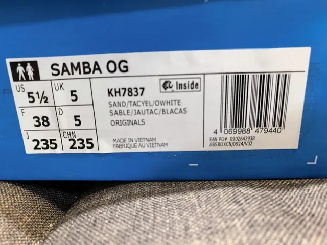 Adidas Samba भूरा नीला लो-टॉप टेक्स्टाइल अपर लाइफस्टाइल स्नीकर्स 2