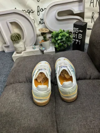 Adidas Samba भूरा नीला लो-टॉप टेक्स्टाइल अपर लाइफस्टाइल स्नीकर्स 8