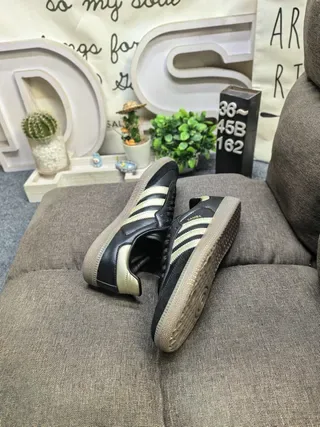 Adidas Samba Black and Beige Metallic Lifestyle Sneakers 6