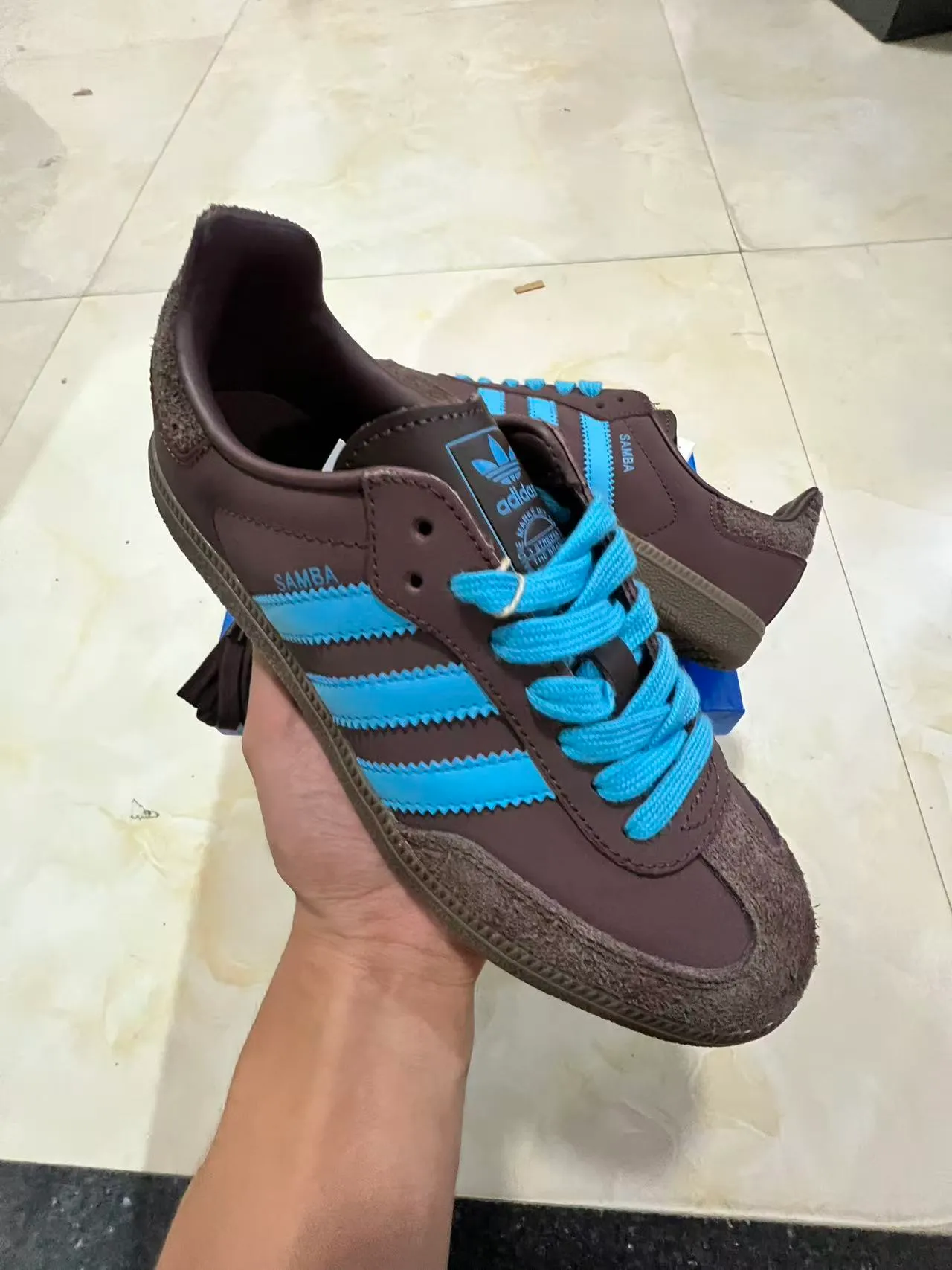 Adidas Samba Brown and Blue Lifestyle Sneakers 2