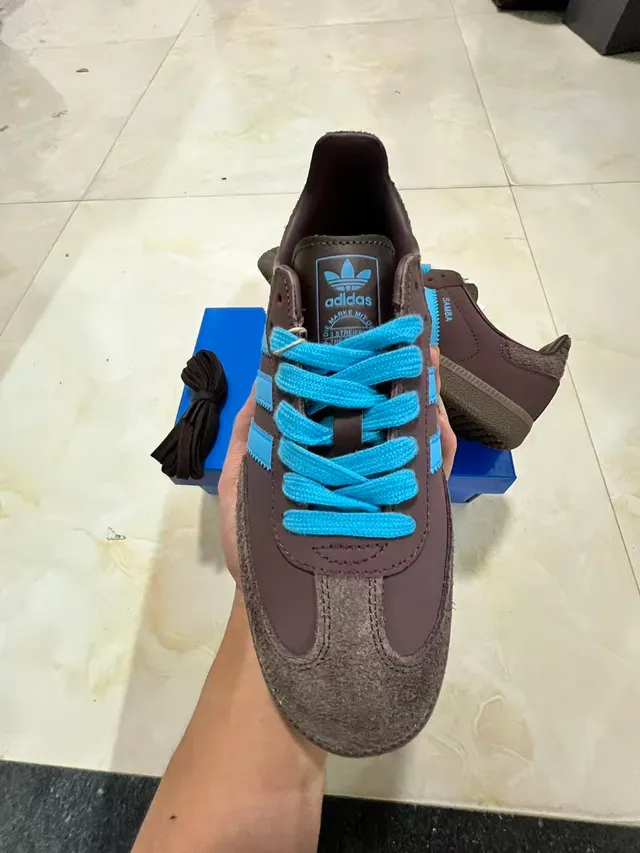 Adidas Samba Brown and Blue Lifestyle Sneakers 3