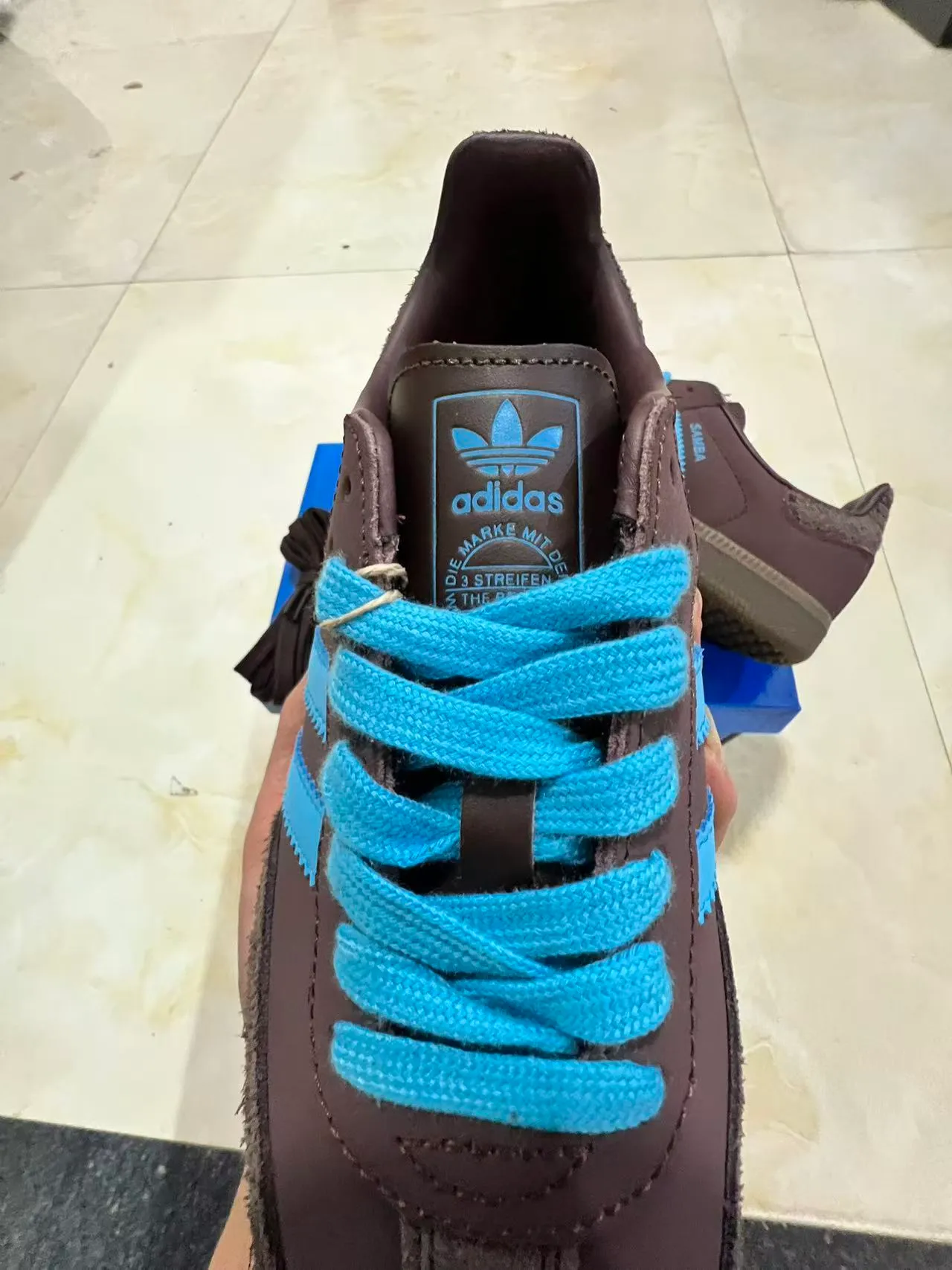 Adidas Samba Brown and Blue Lifestyle Sneakers 4