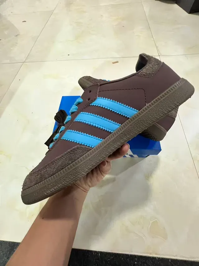 Adidas Samba Brown and Blue Lifestyle Sneakers 5