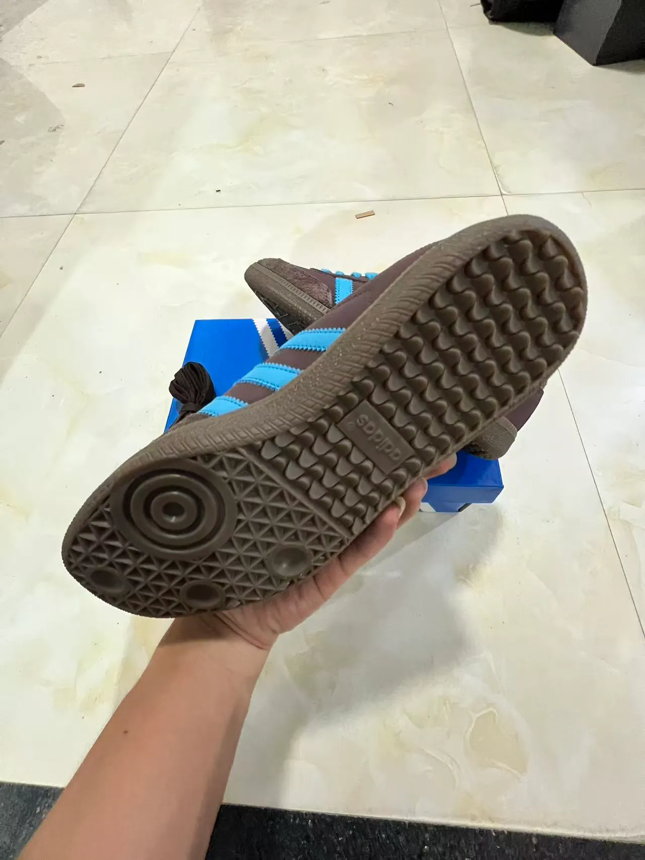 Adidas Samba Brown and Blue Lifestyle Sneakers 6
