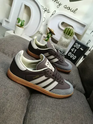 Adidas Samba 棕灰生活休闲鞋 9