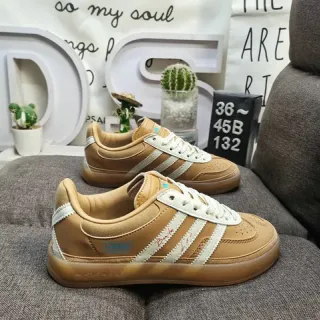 Adidas Samba Brown Beige Low-Top Suede-Leather Mix Lifestyle Sneakers