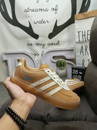 Adidas Samba Brown Beige Low-Top Suede-Leather Mix Lifestyle Sneakers 5