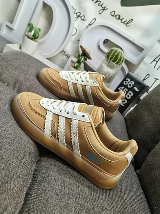 Adidas Samba Brown Beige Low-Top Suede-Leather Mix Lifestyle Sneakers 7