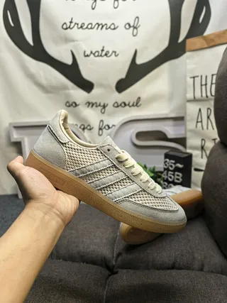 Adidas Samba OG Beige Mesh and Suede Lifestyle Sneakers 5