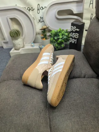 Adidas Samba OG Beige Woven Textile Lifestyle Sneakers 6