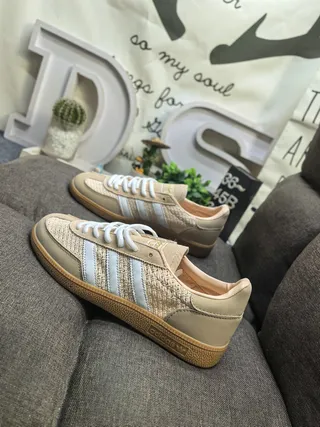 Adidas Samba OG Beige Woven Textile Lifestyle Sneakers 7