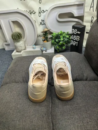 Adidas Samba OG Beige Woven Textile Lifestyle Sneakers 8