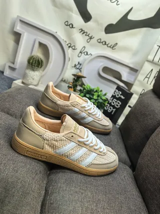 Adidas Samba OG Beige Woven Textile Lifestyle Sneakers 9