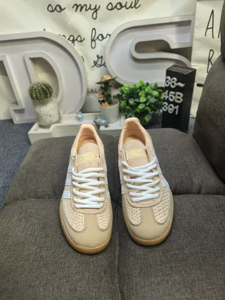 Adidas Samba OG Beige Woven Textile Lifestyle Sneakers 10