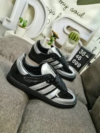 Adidas Samba OG Black and Metallic Silver Lifestyle Sneakers 9