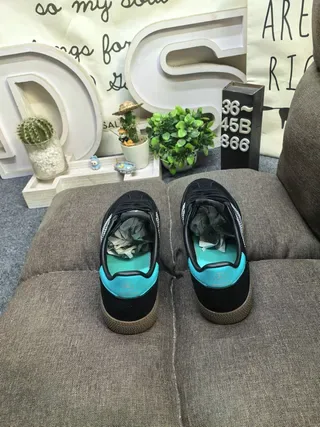 Adidas Samba OG Black Turquoise Suede Lifestyle Sneakers 8