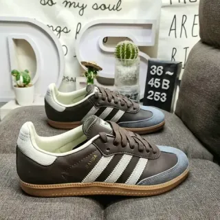 Adidas Samba OG भूरा धूसर सफेद लाइफस्टाइल स्नीकर