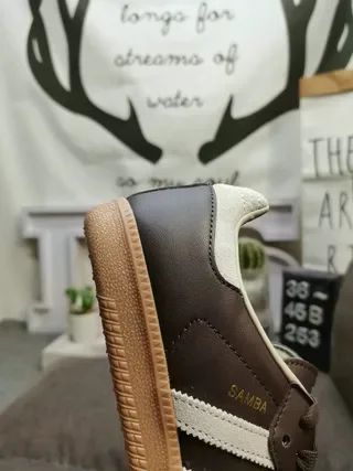 Adidas Samba OG Brown Gray White Lifestyle Sneakers 3