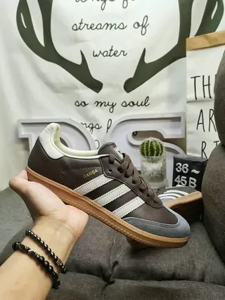 Adidas Samba OG Brown Gray White Lifestyle Sneakers 5