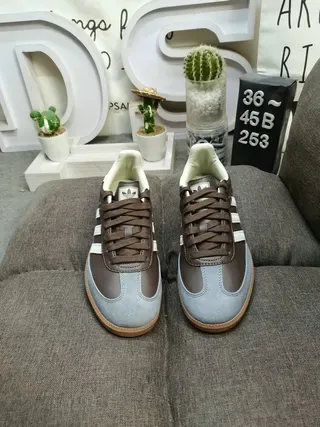 Adidas Samba OG Brown Gray White Lifestyle Sneakers 10