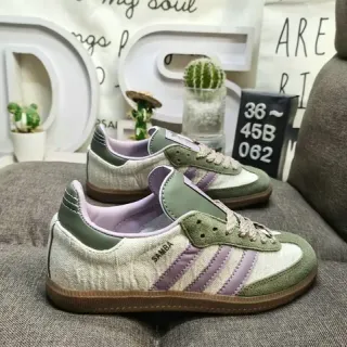 Adidas Samba जैतूनी हरी और लैवेंडर लाइफस्टाइल स्नीकर