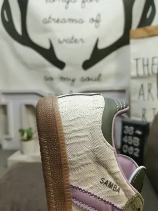 Adidas Samba Olive Green and Lavender Lifestyle Sneakers 3