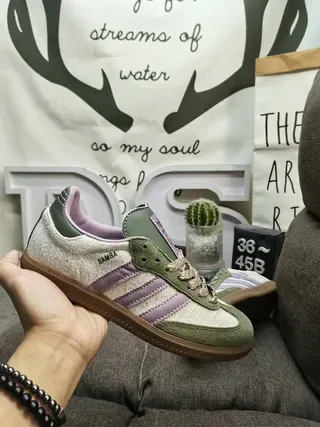 Adidas Samba Olive Green and Lavender Lifestyle Sneakers 5