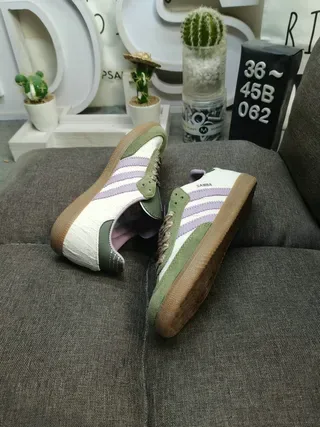 Adidas Samba Olive Green and Lavender Lifestyle Sneakers 6