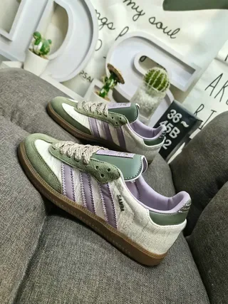 Adidas Samba Olive Green and Lavender Lifestyle Sneakers 7