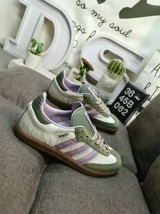 Adidas Samba Olive Green and Lavender Lifestyle Sneakers 9