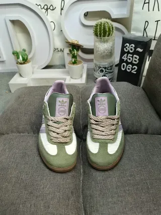 Adidas Samba Olive Green and Lavender Lifestyle Sneakers 10
