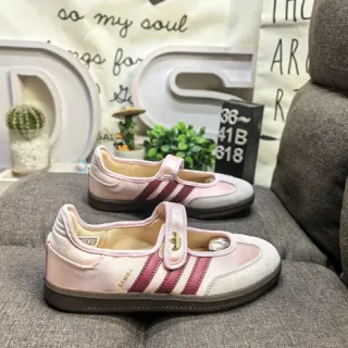 Adidas Samba Pink and Maroon Mary Jane Shoes