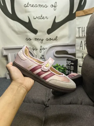 Adidas Samba Pink and Maroon Mary Jane Shoes 5