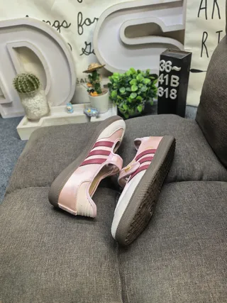 Adidas Samba Pink and Maroon Mary Jane Shoes 6