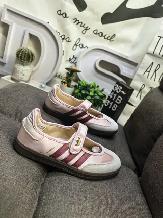 Adidas Samba Pink and Maroon Mary Jane Shoes 9