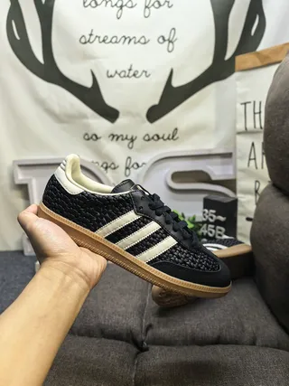 Adidas Samba Textured Black Cream Gum Lifestyle Sneakers 5