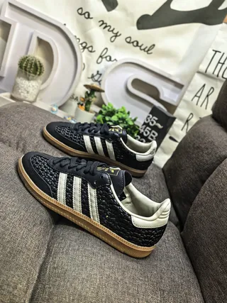 Adidas Samba Textured Black Cream Gum Lifestyle Sneakers 7