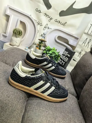 Adidas Samba Textured Black Cream Gum Lifestyle Sneakers 9