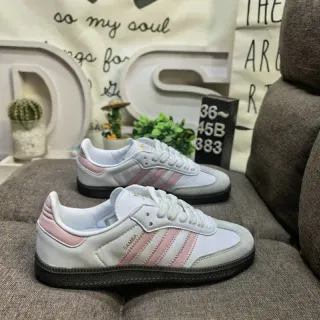 Adidas Samba White and Pink Lifestyle Sneakers