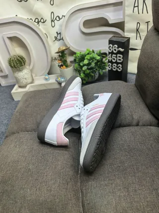 Adidas Samba White and Pink Lifestyle Sneakers 6