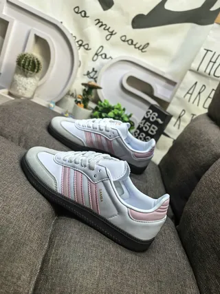 Adidas Samba White and Pink Lifestyle Sneakers 7