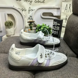 Adidas Samba White and Purple Lifestyle Sneakers