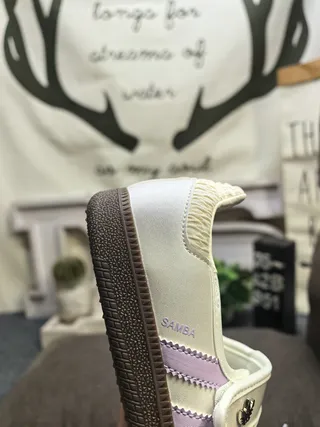 Adidas Samba White and Purple Lifestyle Sneakers 3