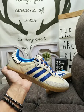 Adidas Samba White Blue Floral Print Lifestyle Sneakers 6