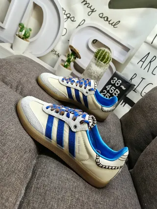 Adidas Samba White Blue Floral Print Lifestyle Sneakers 7