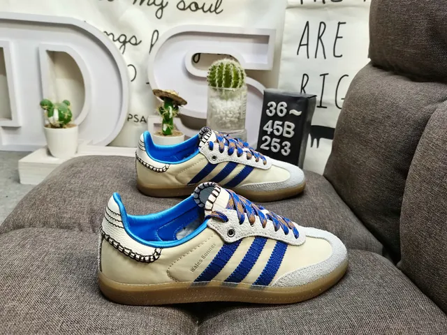 Adidas Samba White Blue Floral Print Lifestyle Sneakers 11