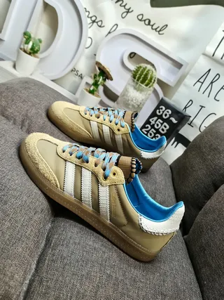 Adidas Samba White Blue Floral Print Lifestyle Sneakers 17