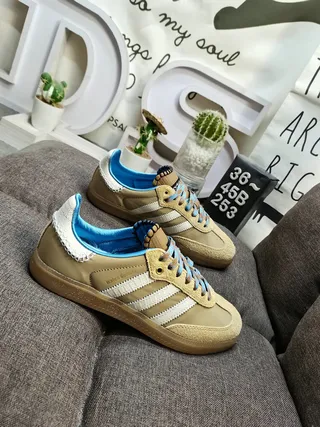 Adidas Samba White Blue Floral Print Lifestyle Sneakers 19