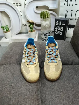 Adidas Samba White Blue Floral Print Lifestyle Sneakers 20